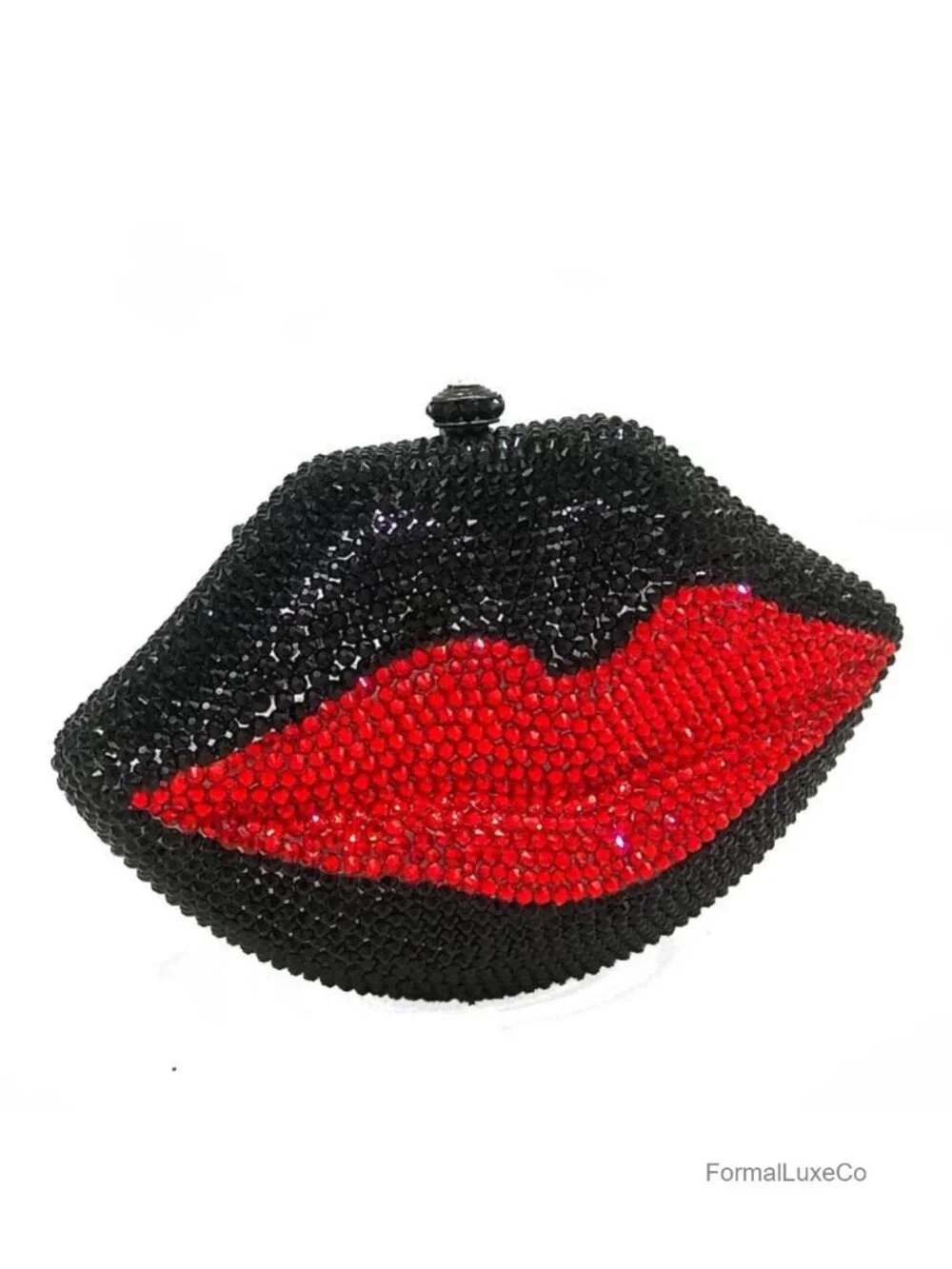 Novelty 3D Lip Rhinestone Clutch Purse for Women Evening Party
